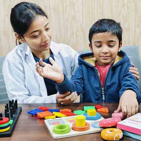 Image of Autism therapy of children, at Occupational therapy centre, located in Greater Noida, recognized as the best Autism therapy centre in the Greater Noida